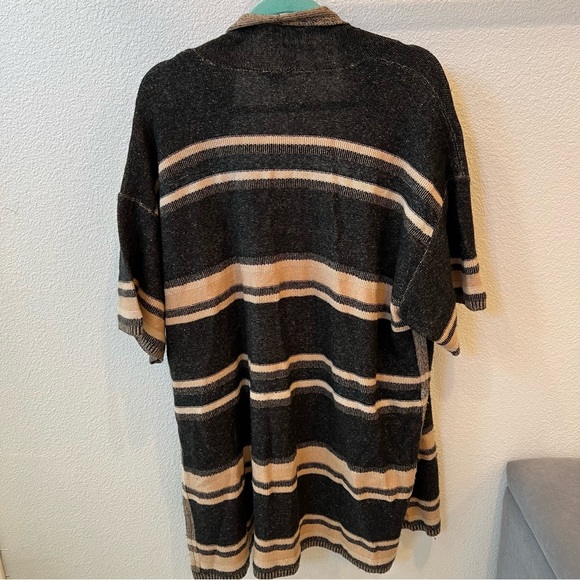 VINCE Textured Striped Wool/Cashmere Blend Cardigan - Picture 11 of 12